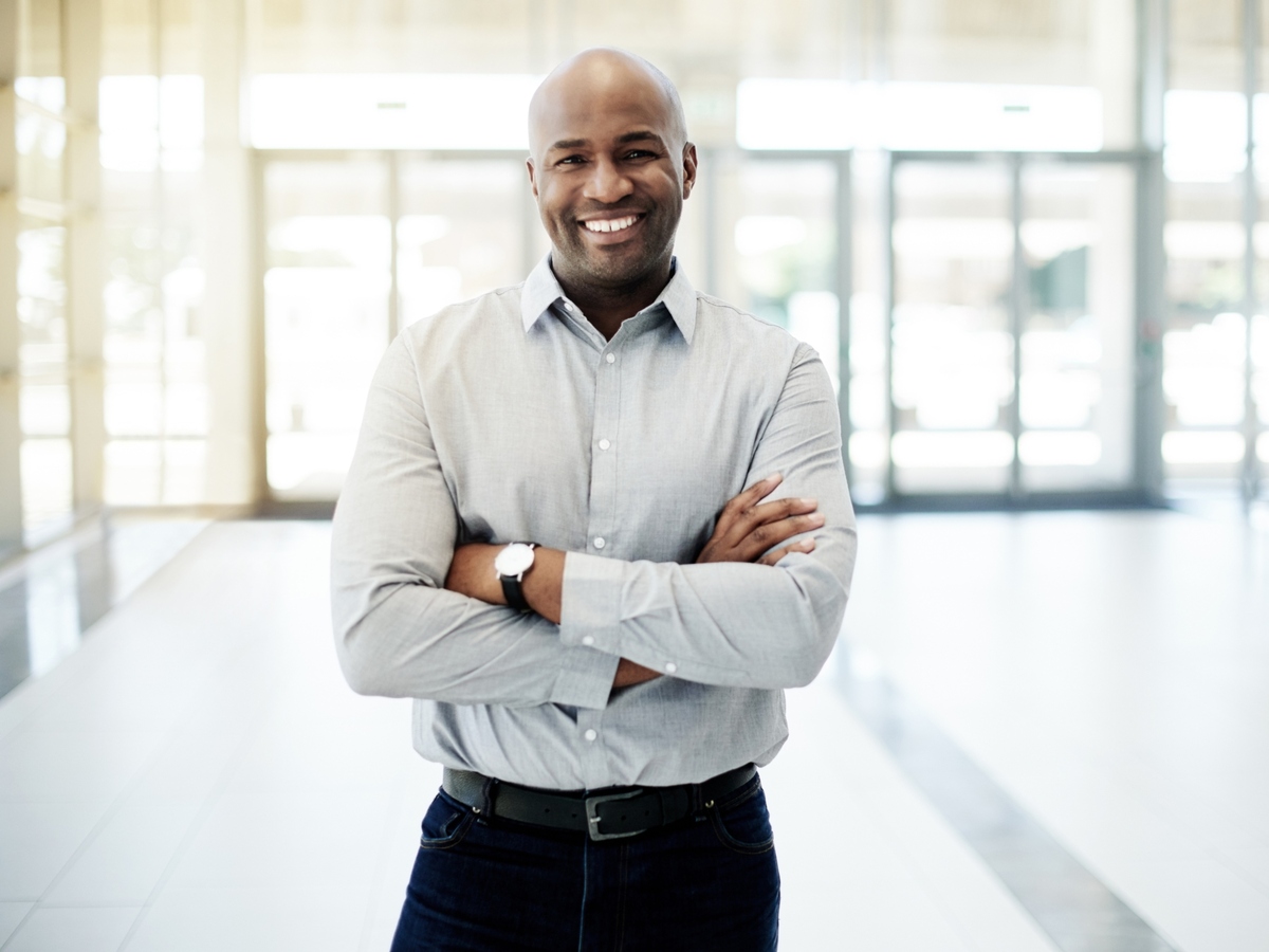 Businessman standing in office