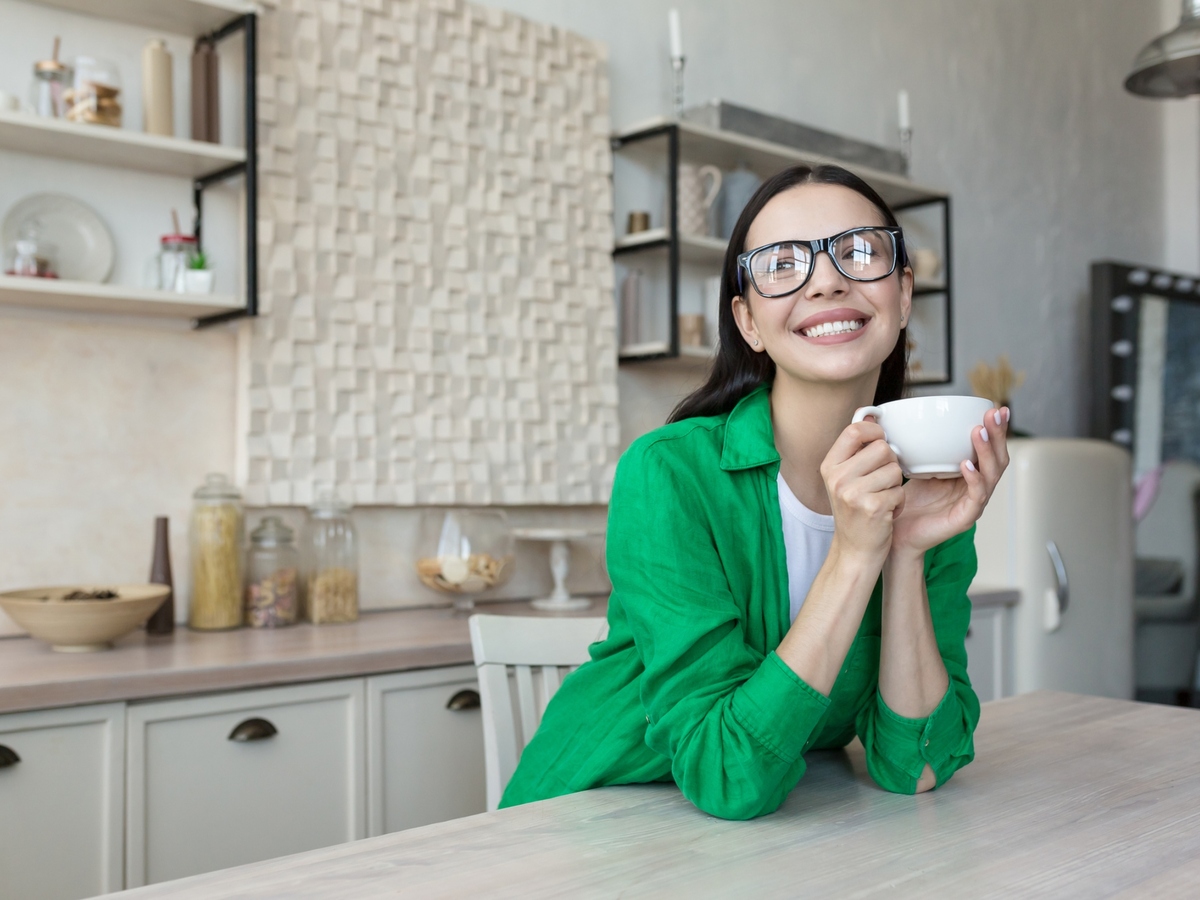 Woman drinking coffee