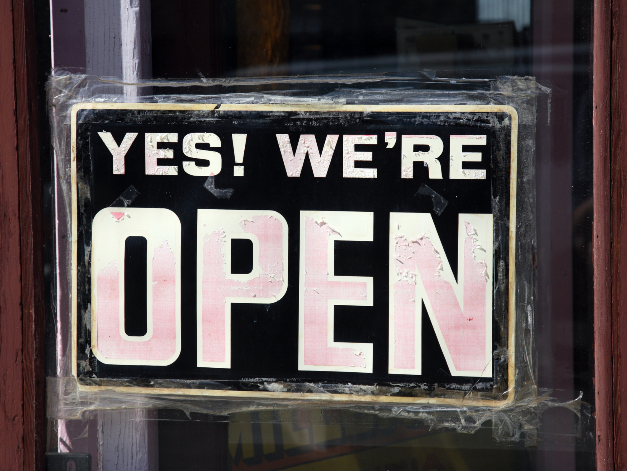 Business open sign