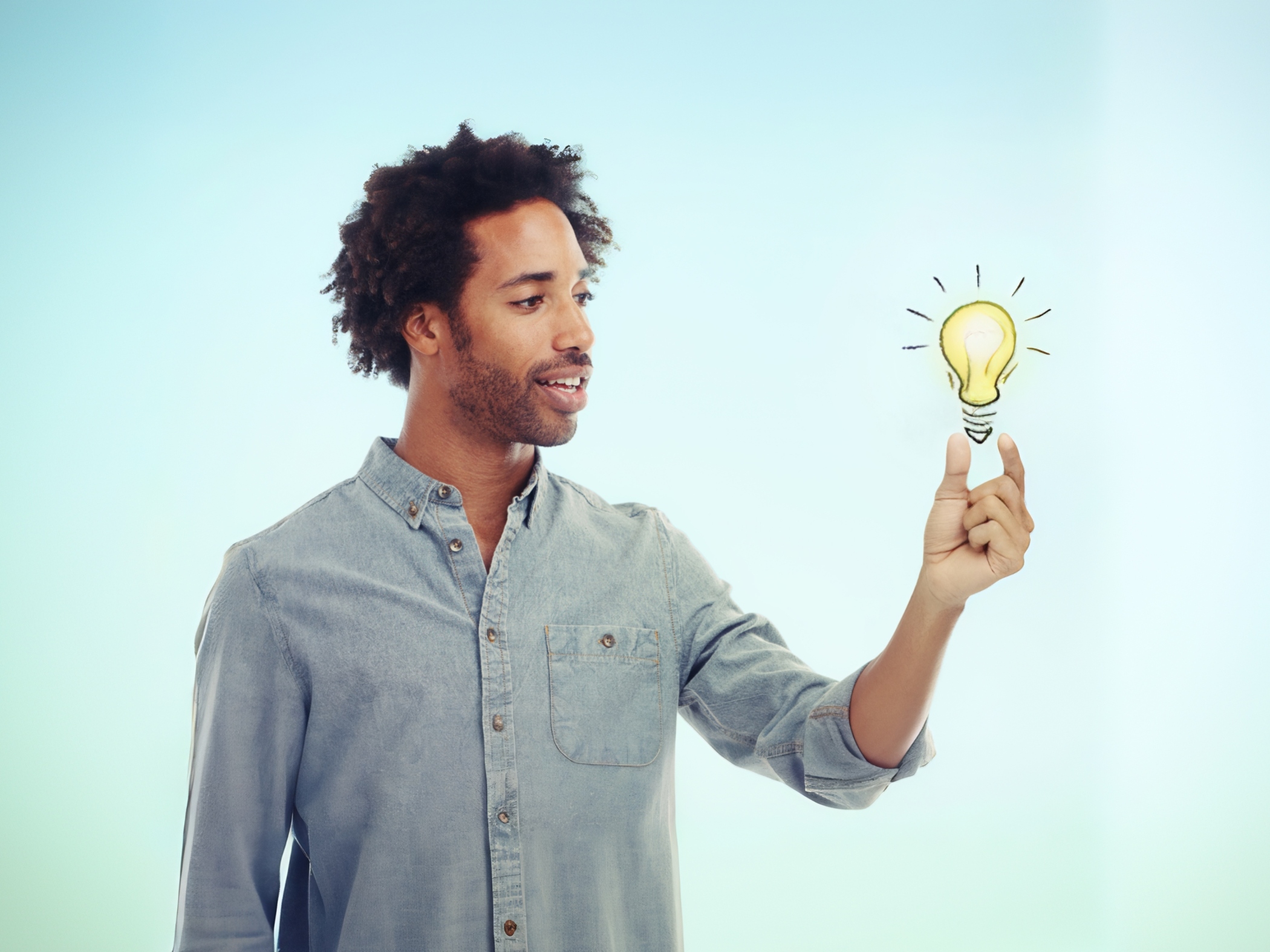 Man holding bulb