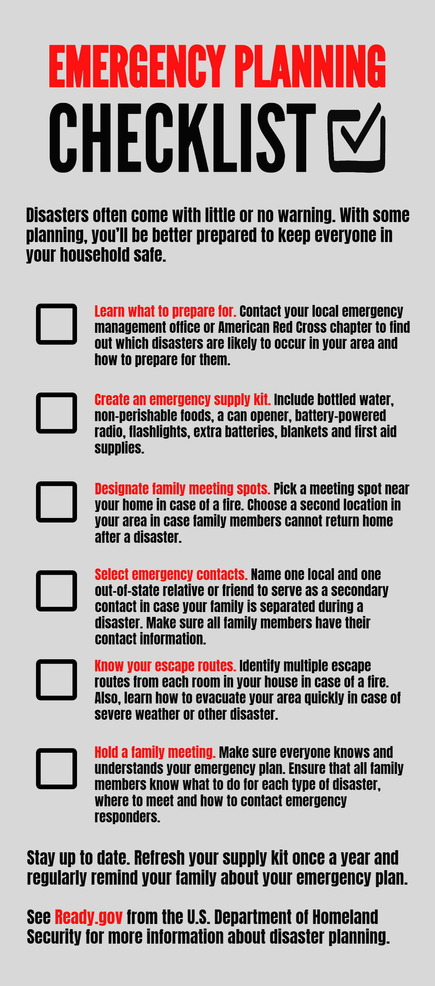 Planning ahead: Your weather emergency preparedness kit