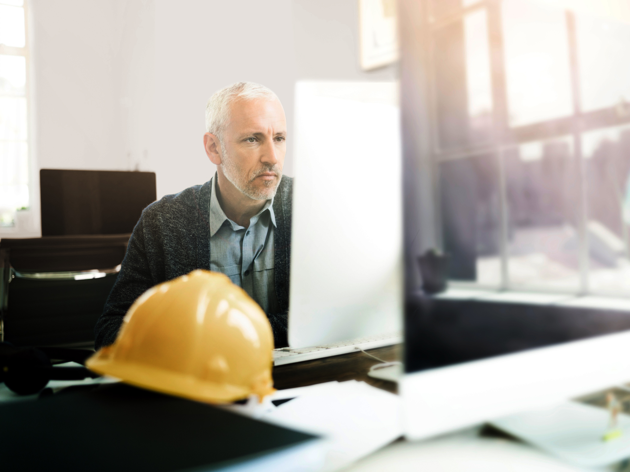 Man looking at computer