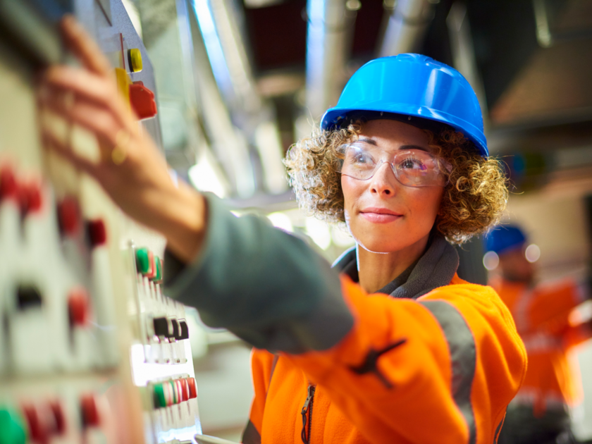 HVAC engineer in mechanical room