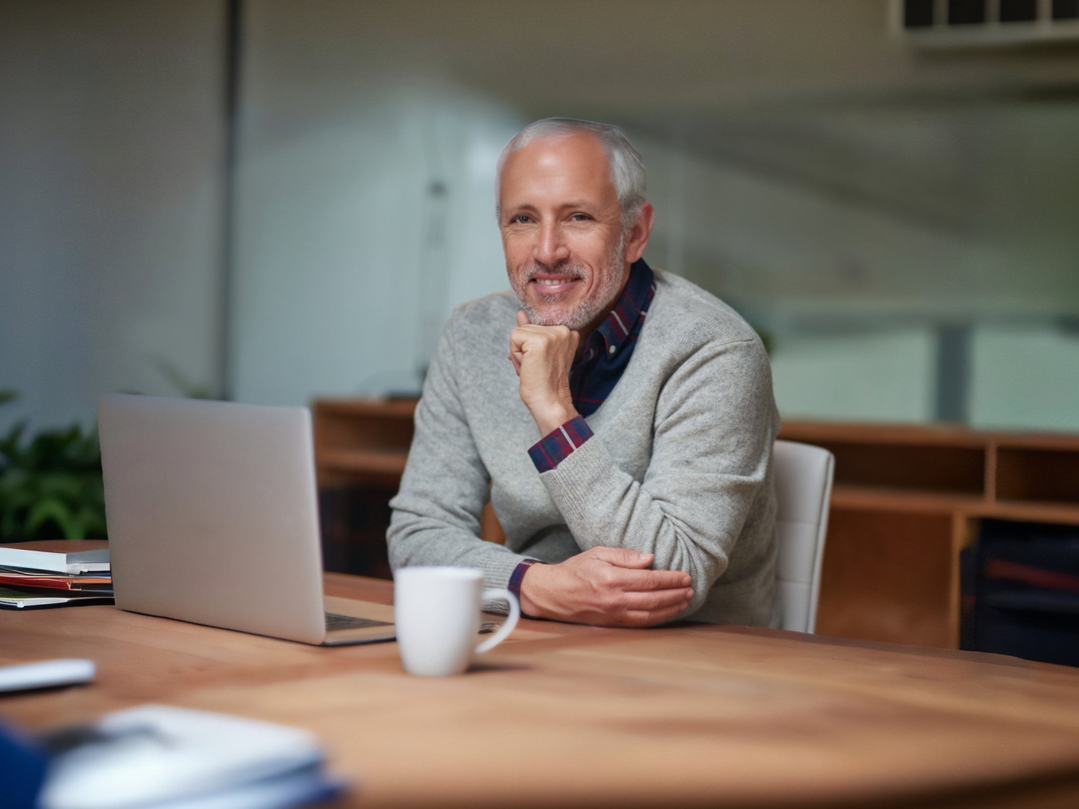 Businessman wearing sweater