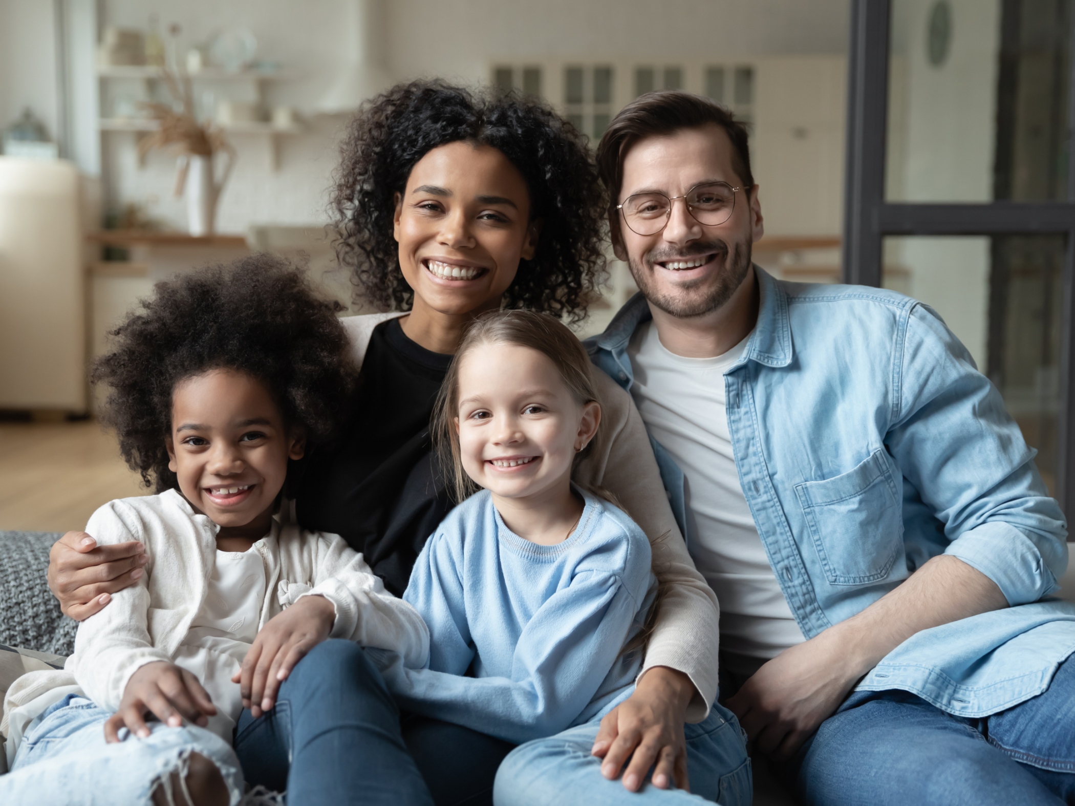 Family in living room