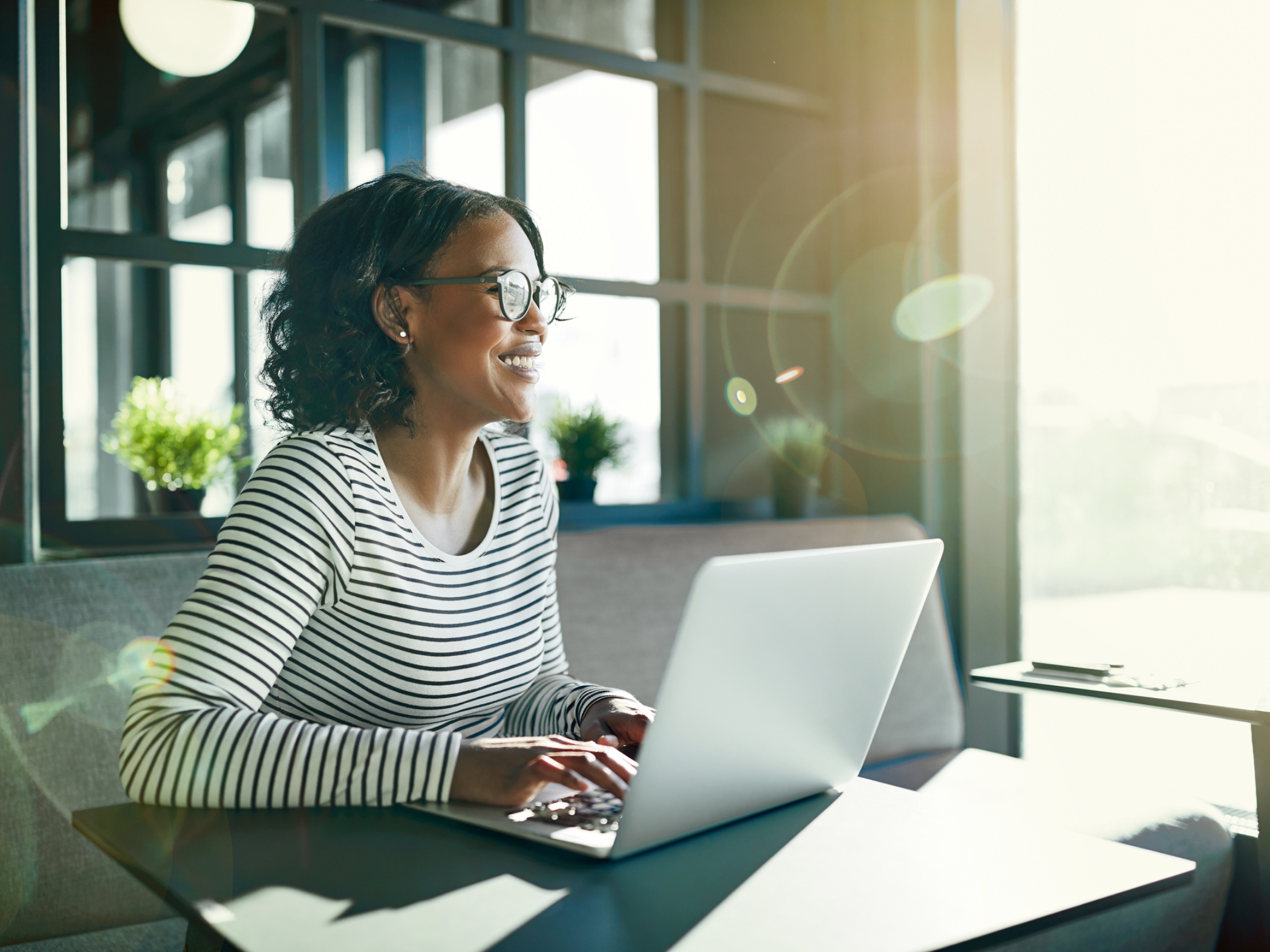 Businesswoman using computer