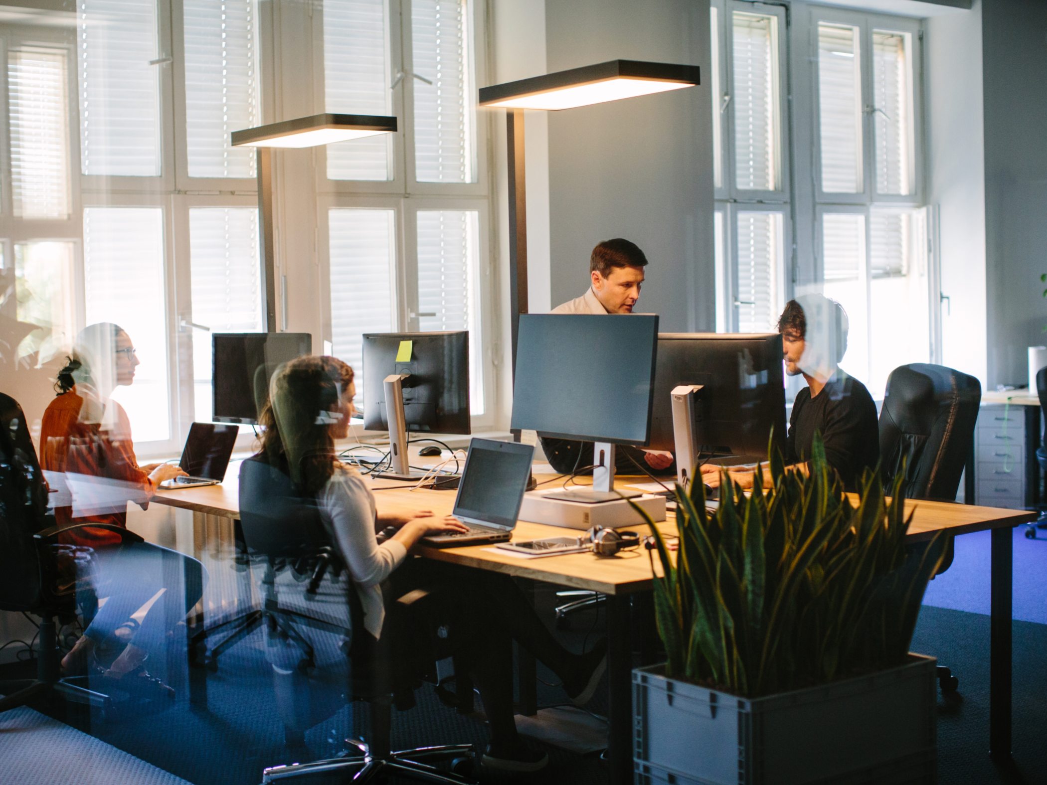 People working in an office