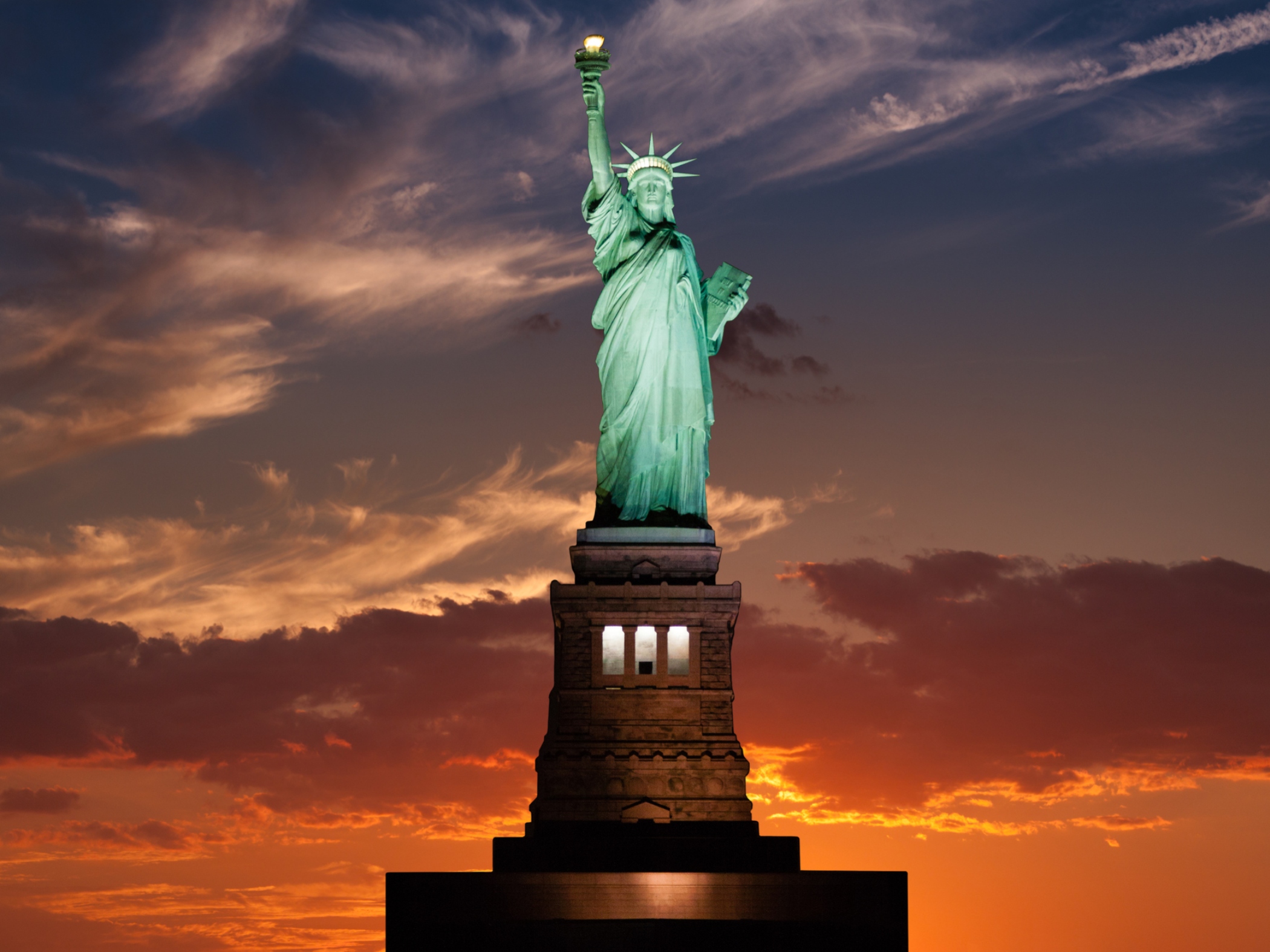 Statue of Liberty at dusk