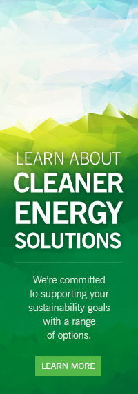 Learn about cleaner energy solutions. We are committed to supporting your sustainability goals with a range of options. Learn more