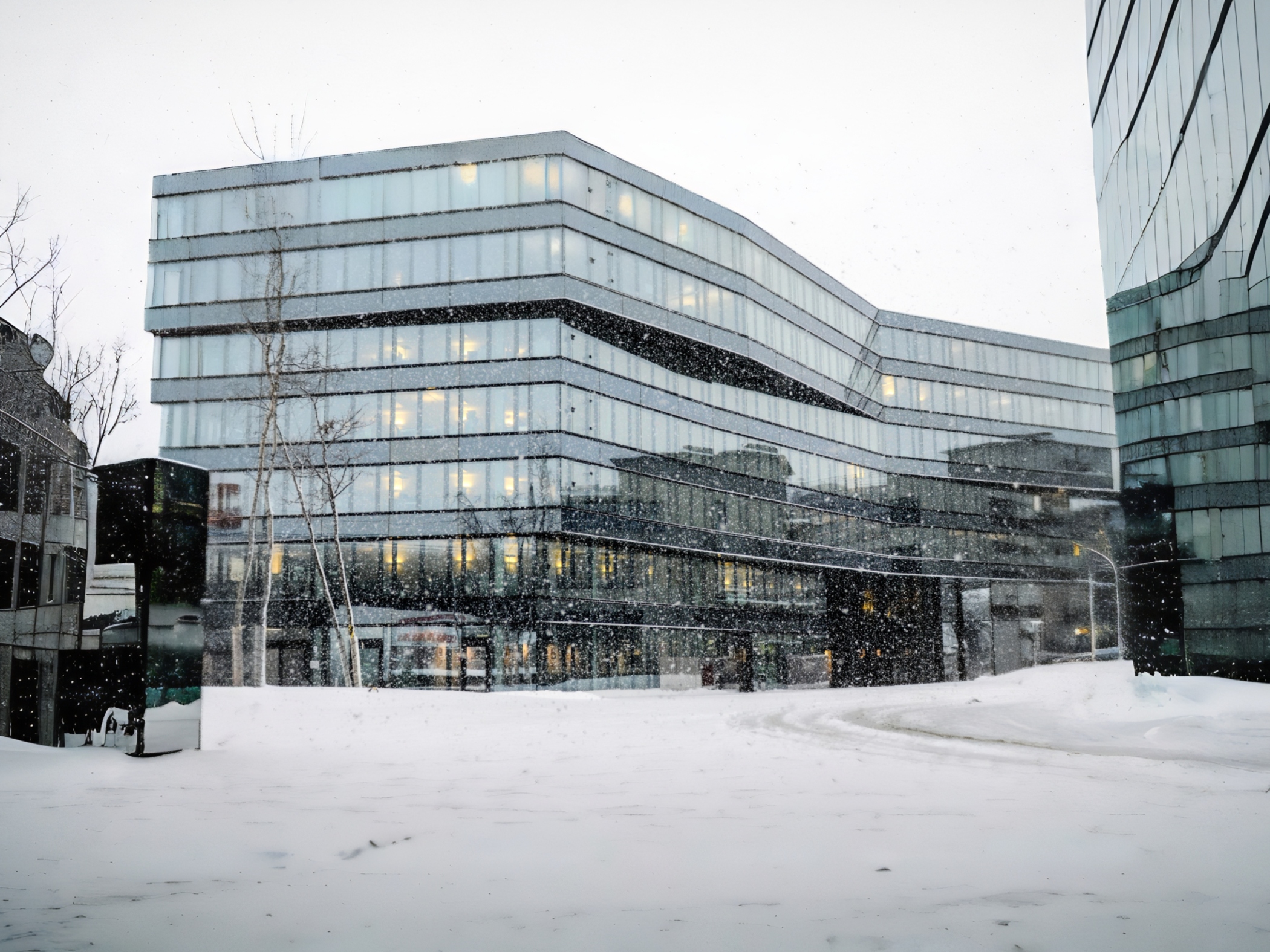 Building in winter