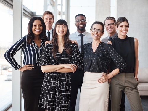 Diverse group of office employees