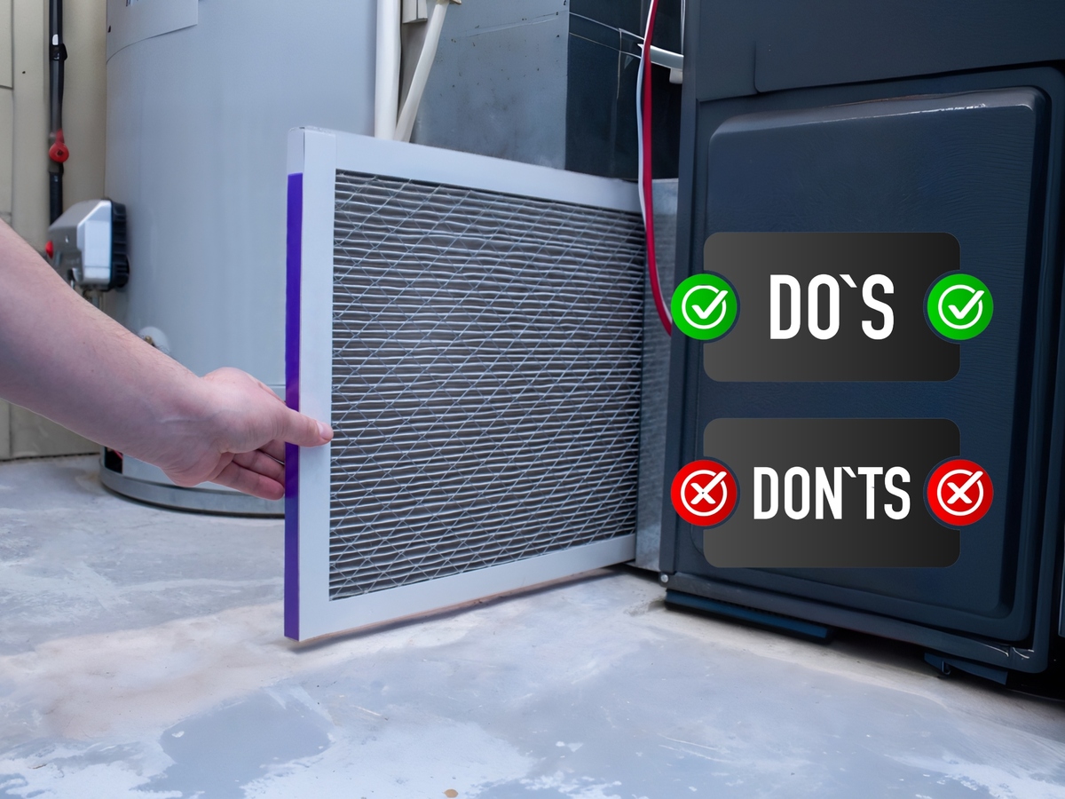 Changing an HVAC air filter