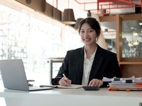 Businesswoman at desk
