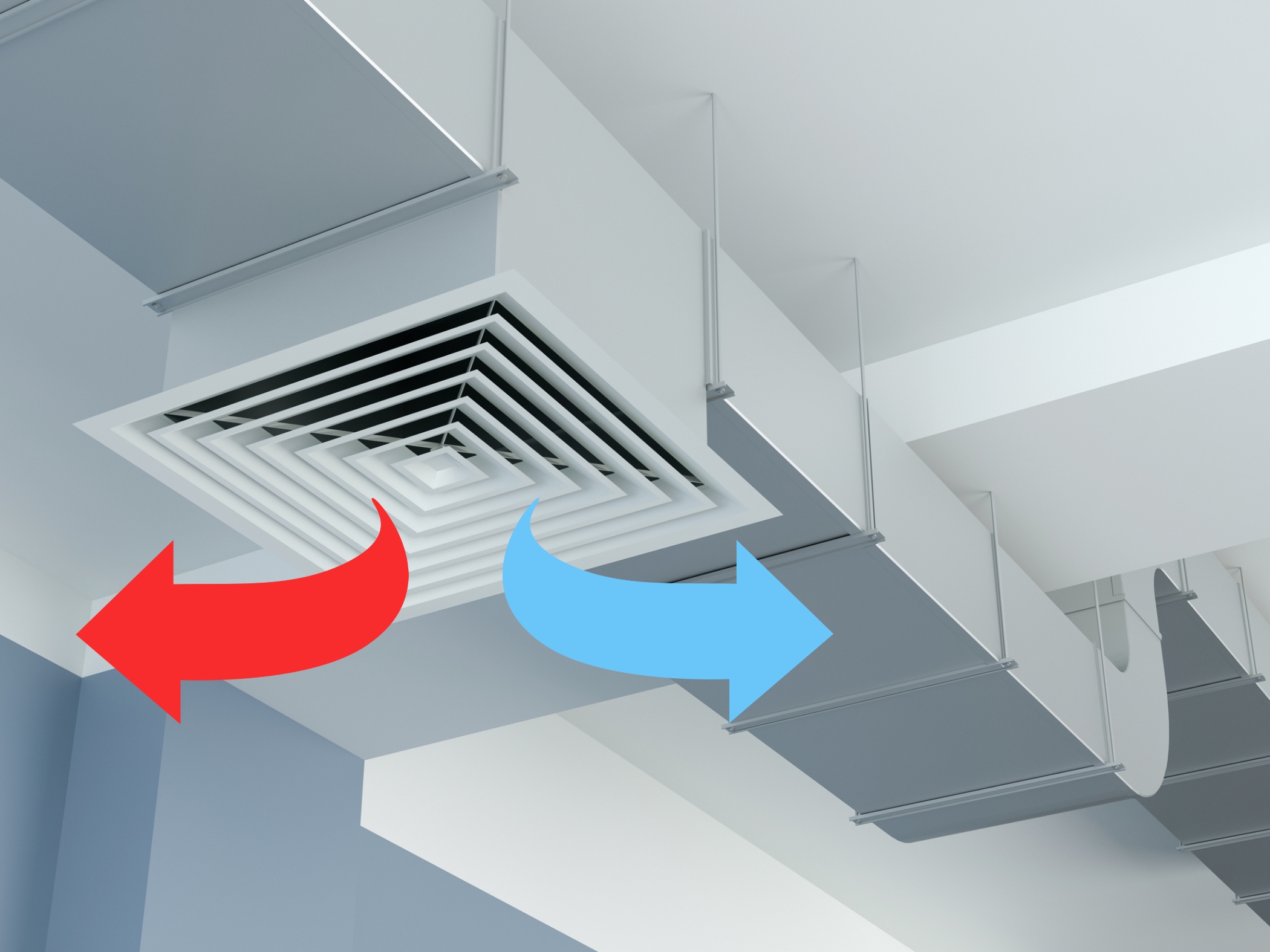 Ventilation duct in commercial building