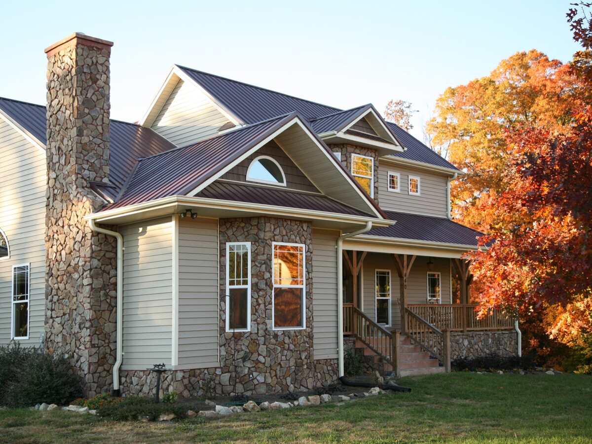 Exterior of house in autumn