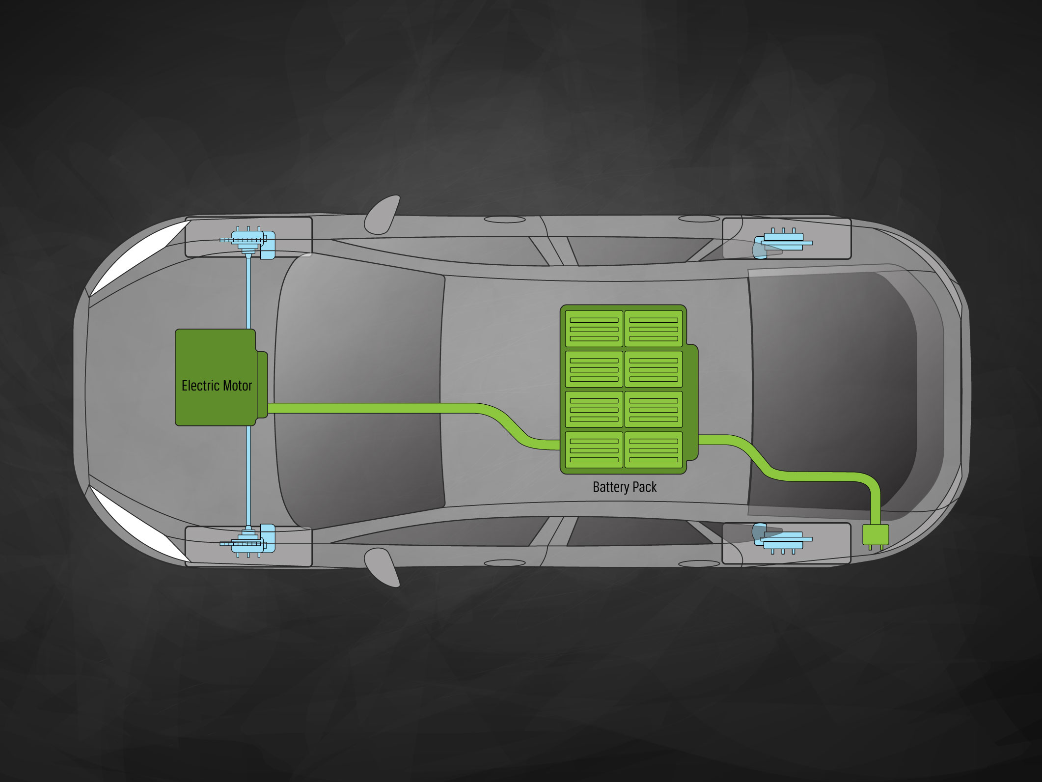 Technical Illustration: Battery Electric Vehicle