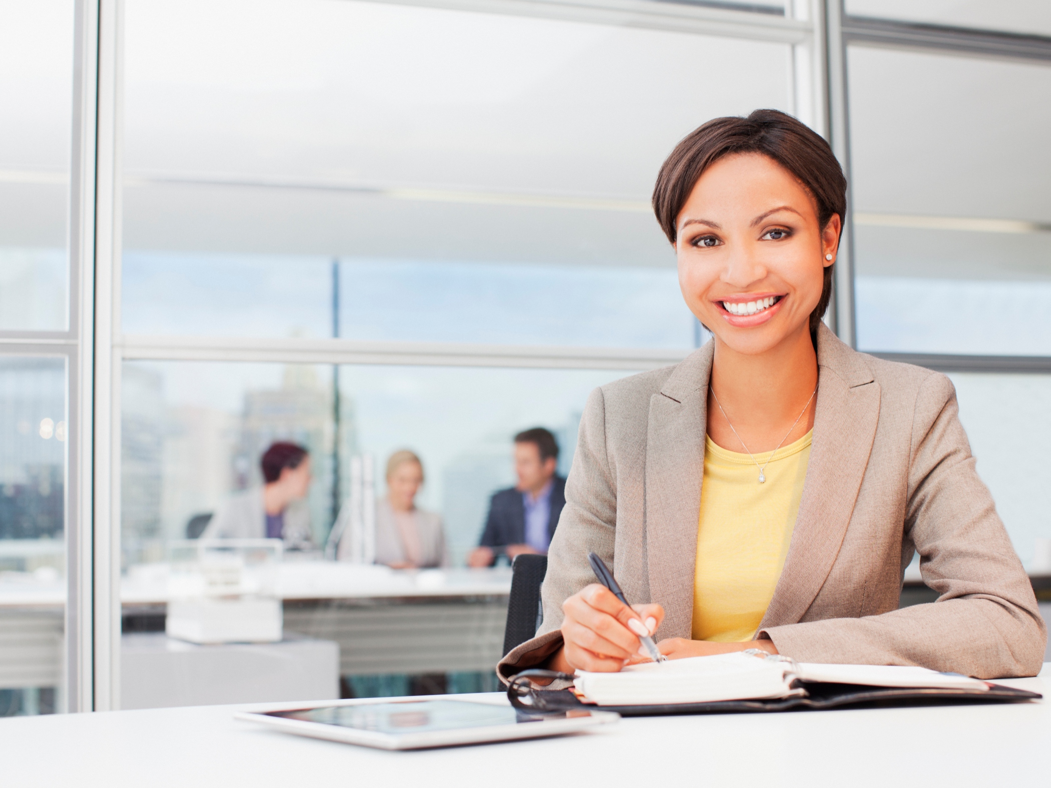 Business woman working at desk