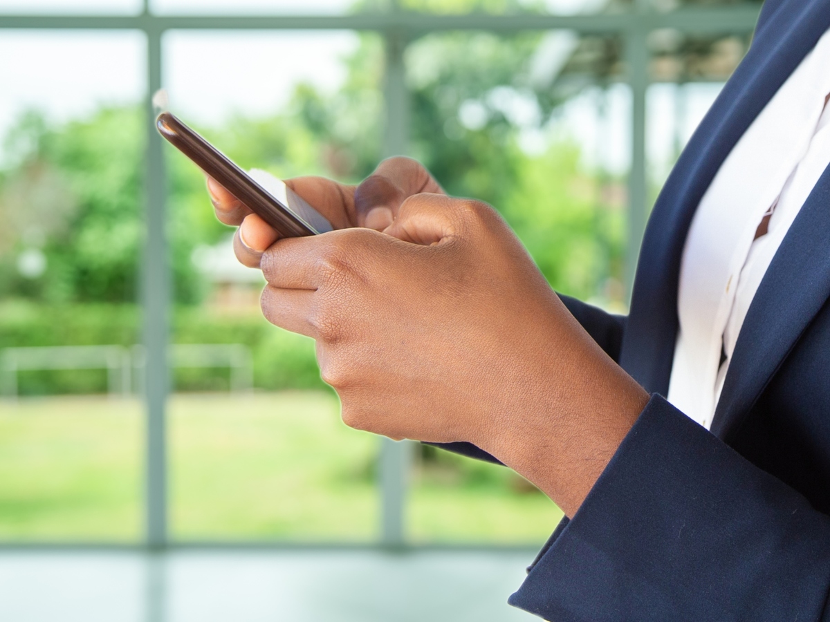 businesswoman making call