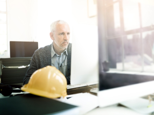 Man looking at computer